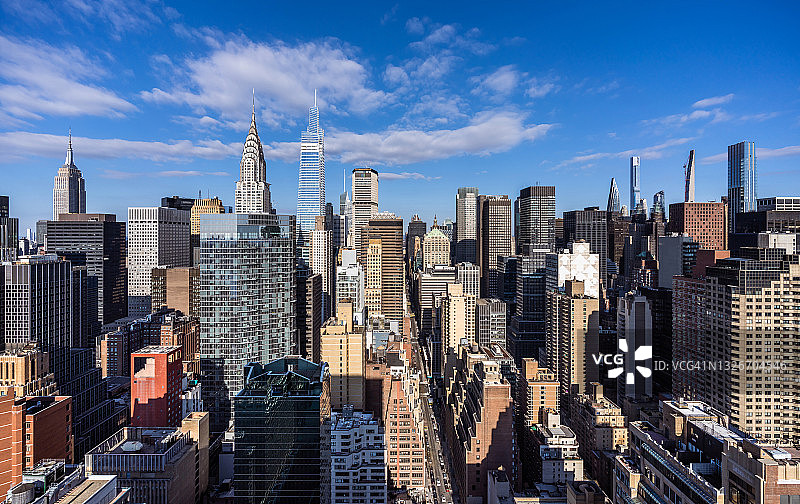 曼哈顿中城日出高角度景观图片素材