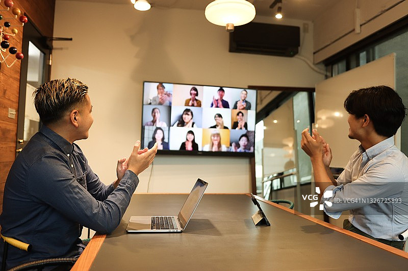 亚洲新时代视频会议图片素材