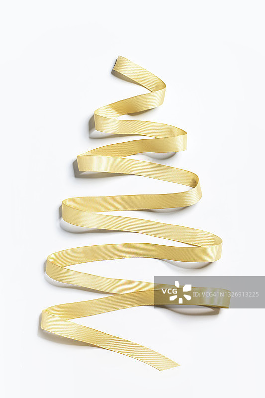 抽象极简丝带圣诞树静物图片素材