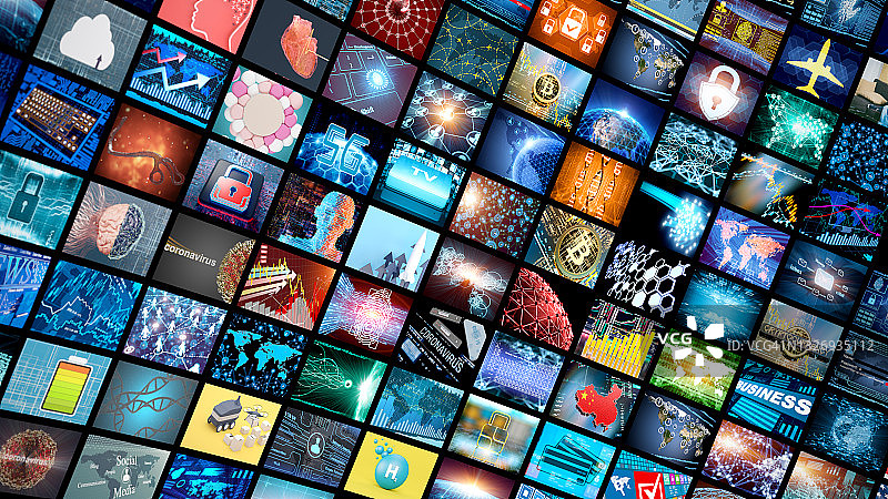 多电视屏幕媒体概念图片素材