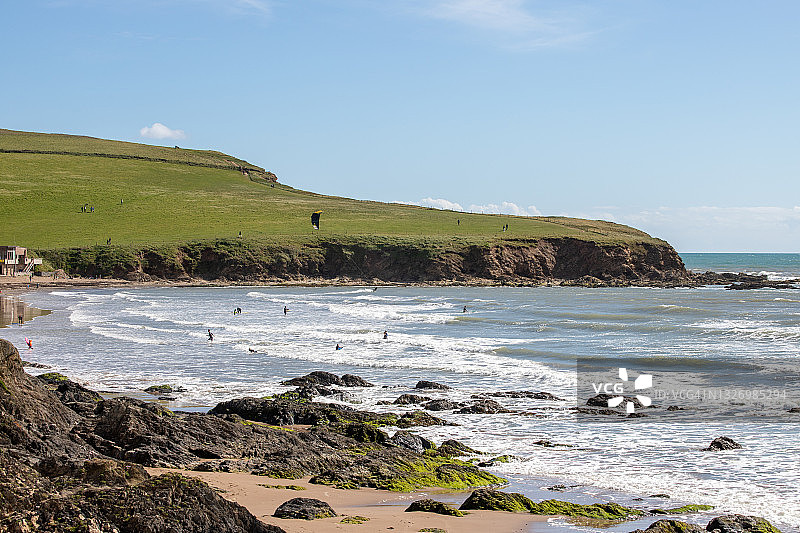德文郡班瑟姆海滩图片素材