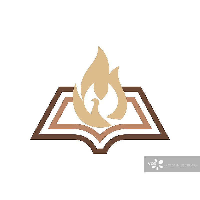 教堂标志，基督教象征，圣经与象征圣灵的鸽子图片素材