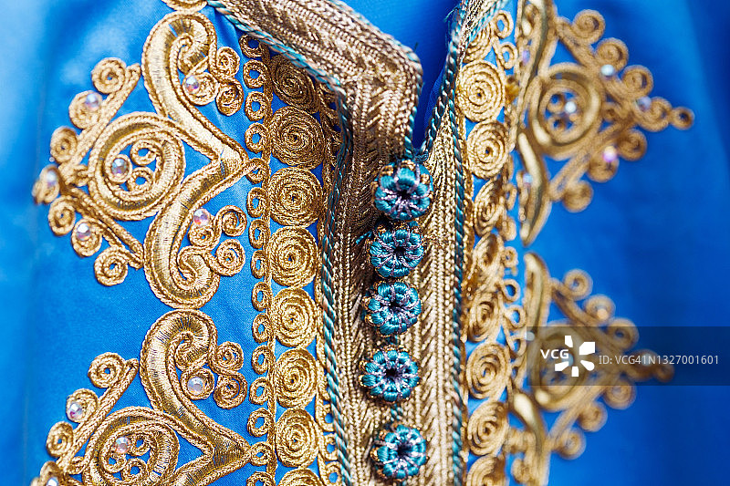 特写：精心设计的摩洛哥装饰杰拉巴图片素材