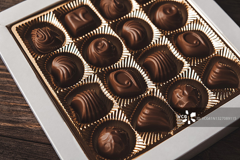 特写：什锦牛奶巧克力图片素材