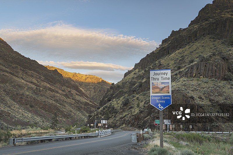 俄勒冈州的时间高速公路之旅图片素材