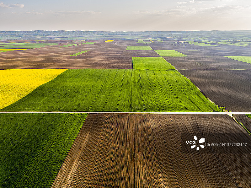 夏季拼接田野鸟瞰图图片素材