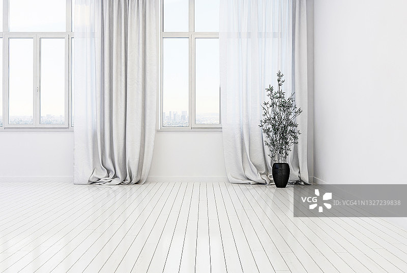 空旷的现代住宅内部图片素材