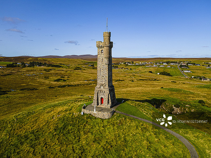 英国苏格兰斯托诺韦刘易斯战争纪念馆鸟瞰图片素材