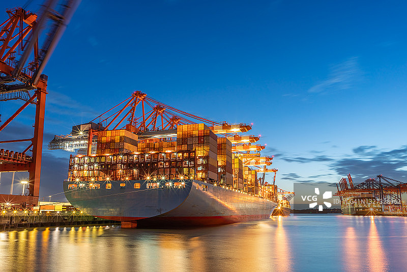 集装箱码头和运输图片素材