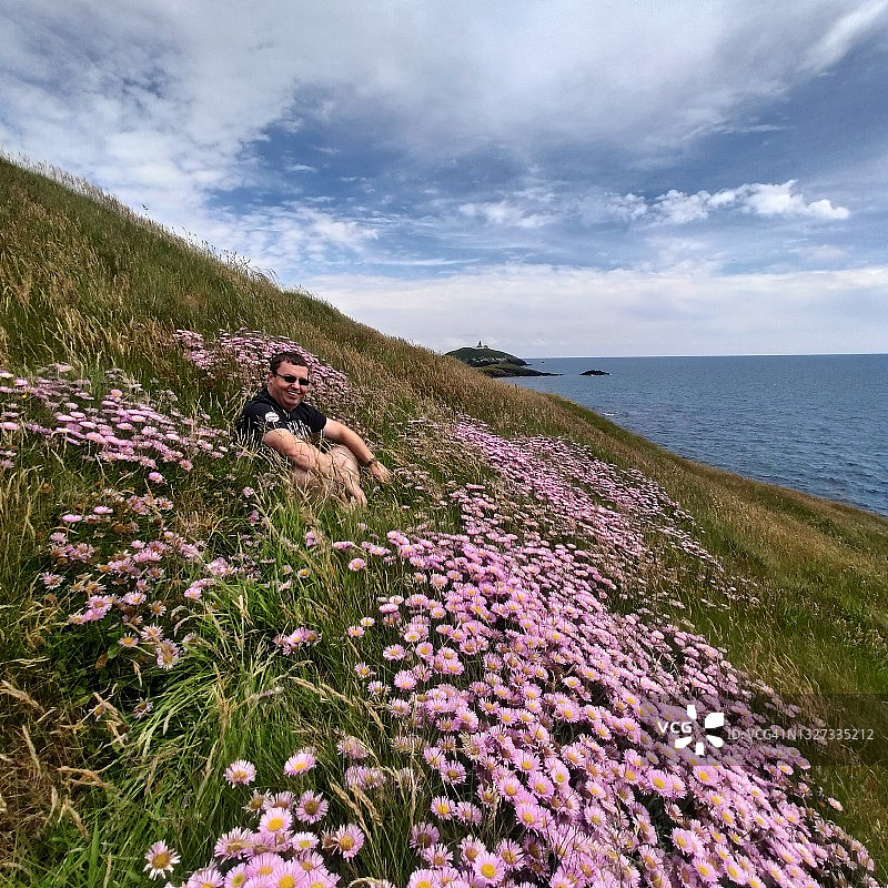 百利卡顿悬崖边的野花图片素材