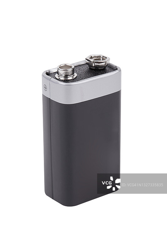 9伏电池，白色背景下隔离图片素材