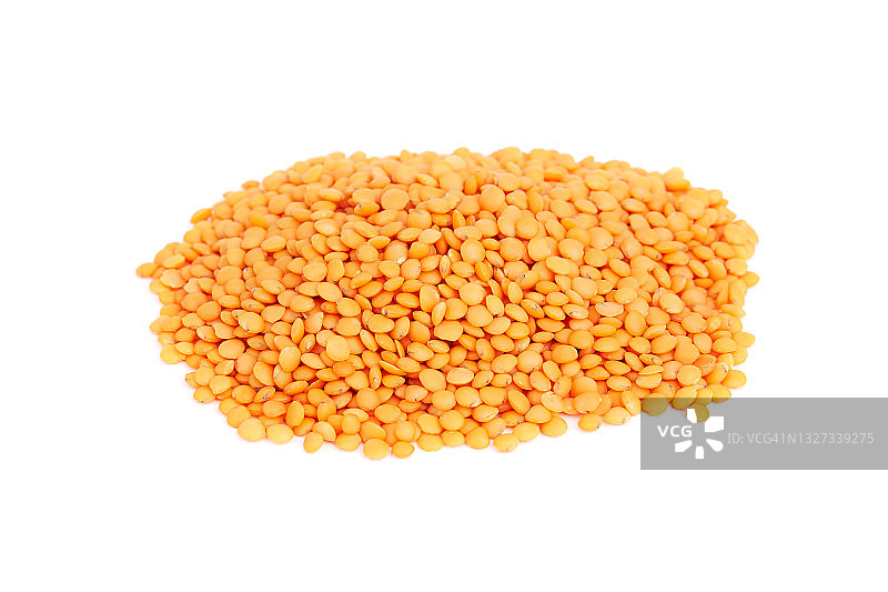 白色背景上的红扁豆图片素材