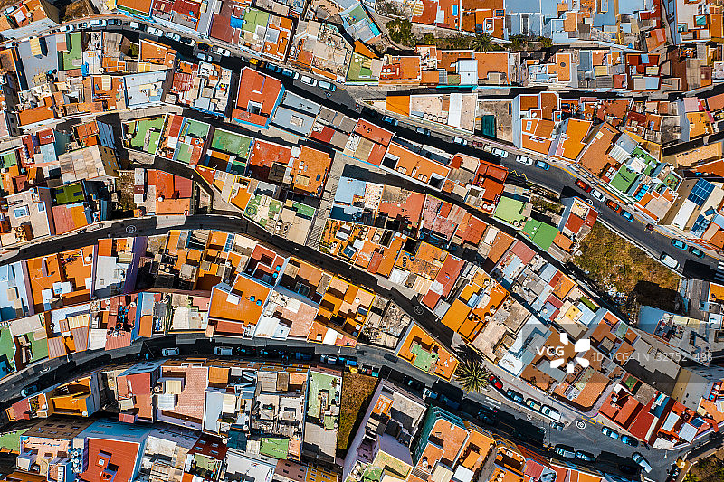 彩色城市景观俯视图图片素材