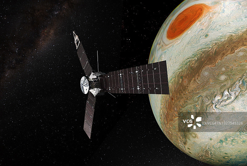 朱诺号探测器环绕木星图片素材