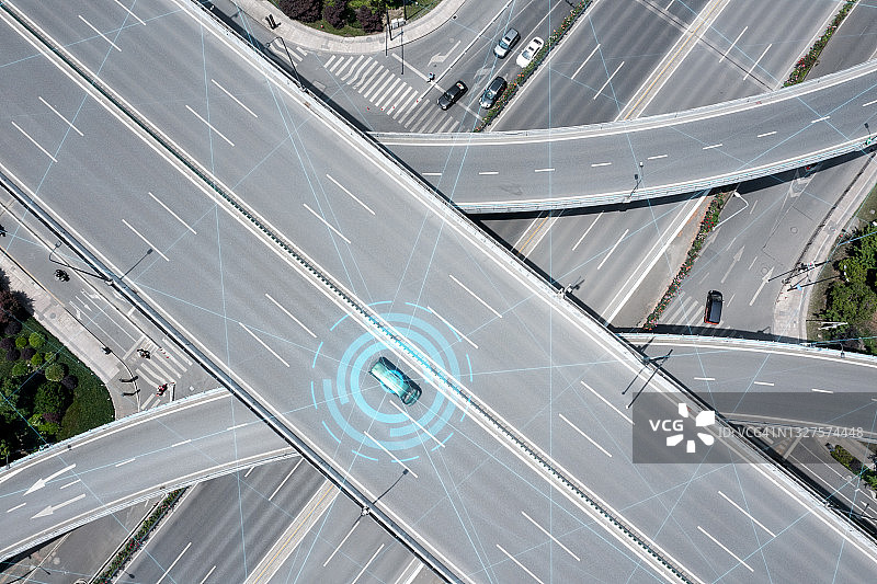 智能交通高速公路交叉口图片素材