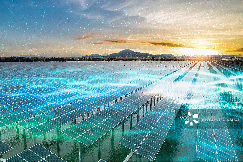 智能新能源发电厂概念图，物联网概念图片素材