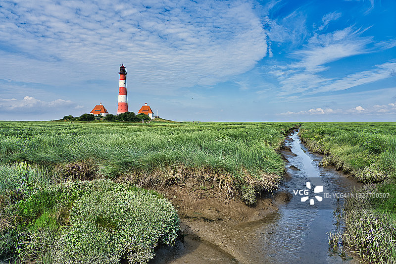 韦斯特海弗桑德灯塔，德国图片素材