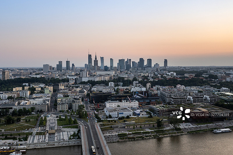 波兰华沙全景图片素材