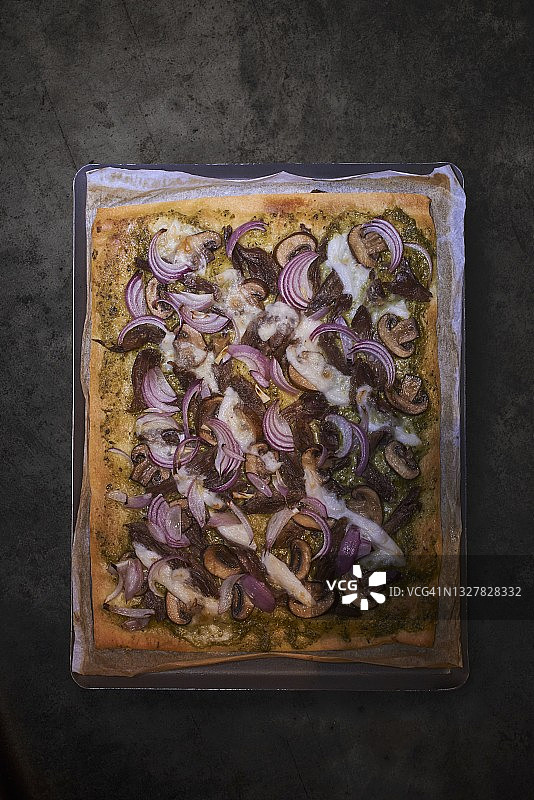 鸭肉洋葱披萨图片素材