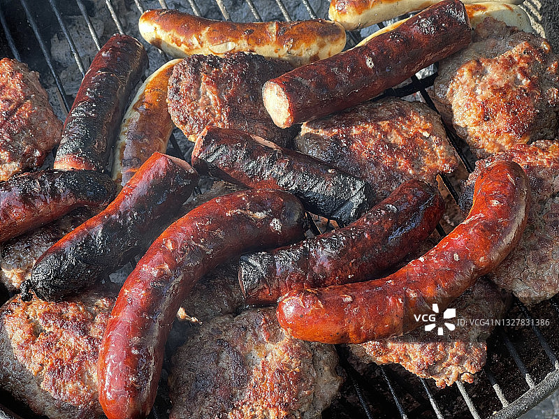 香肠、德国香肠、热狗、汉堡和西班牙香肠图片素材