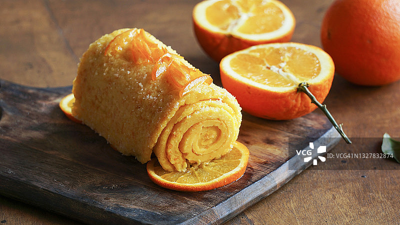 橙味卷蛋糕（葡萄牙式）图片素材