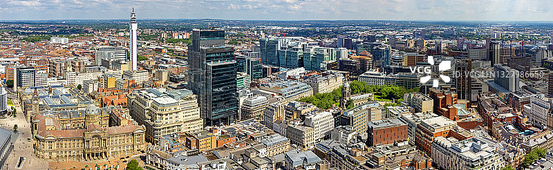 英国伯明翰全景航拍城市景观图片素材