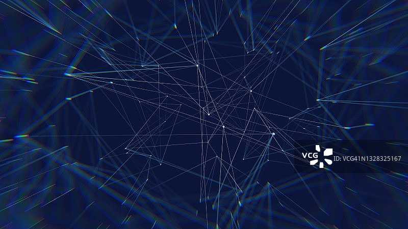 深蓝色背景上的浅蓝色网状线框图片素材