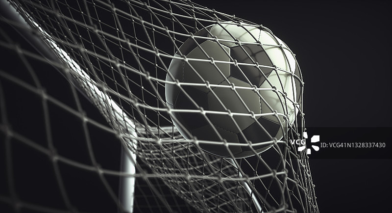 飞入球门的足球，插图图片素材