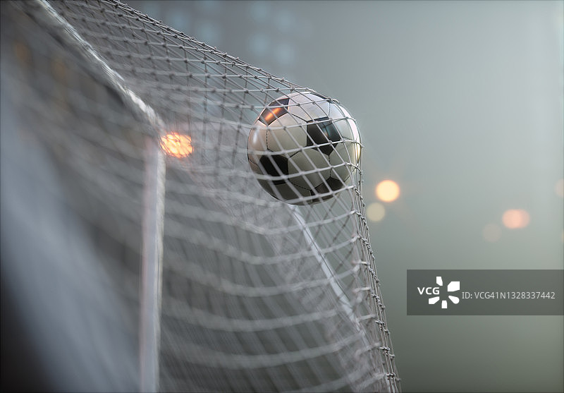 飞入球门的足球，插图图片素材