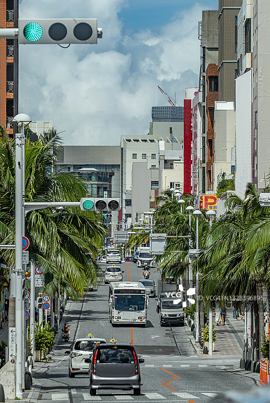 日本那霸市的城市街道图片素材