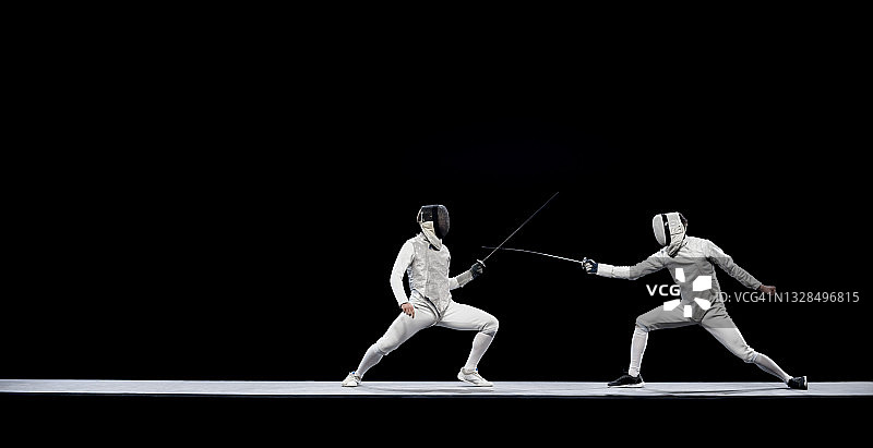 击剑运动员比赛图片素材