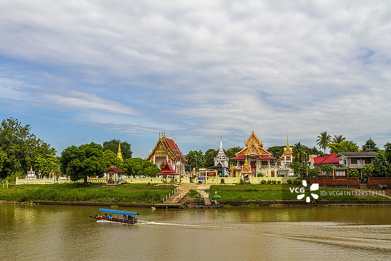 泰国阿瑜陀耶府湄南河风光图片素材