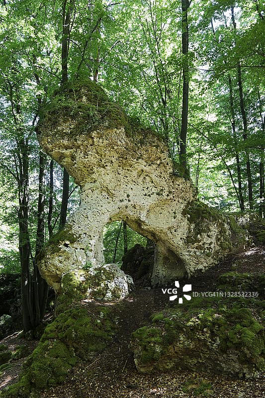 狮子门，德国巴伐利亚岩石门图片素材