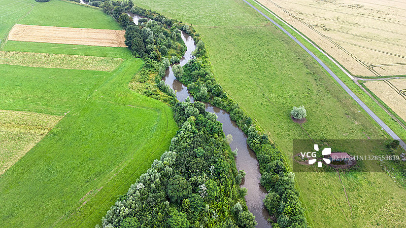 小河的复原 - 航拍图片素材