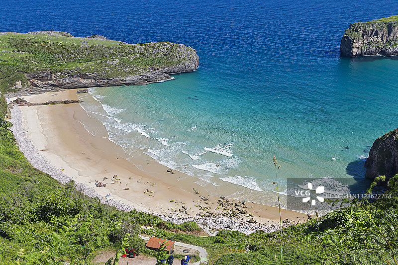 阿斯图里亚斯地区的利亚内斯镇图片素材