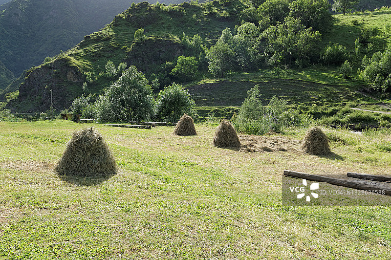 格鲁吉亚北高加索沙提利村的山地草甸图片素材