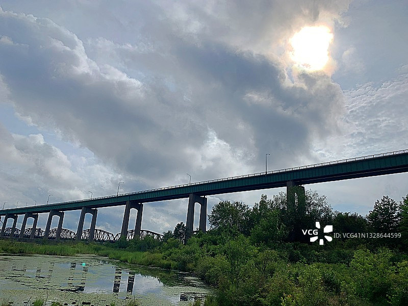 苏圣玛丽运河国家历史遗址/国际桥图片素材