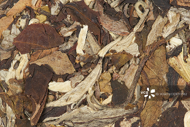 白色背景下的中国黑茶图片素材