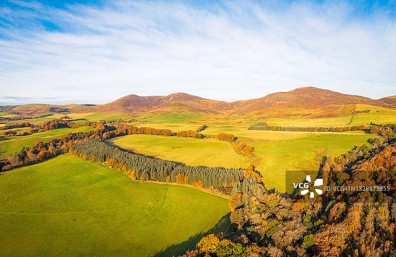秋季的彭特兰全景图片素材