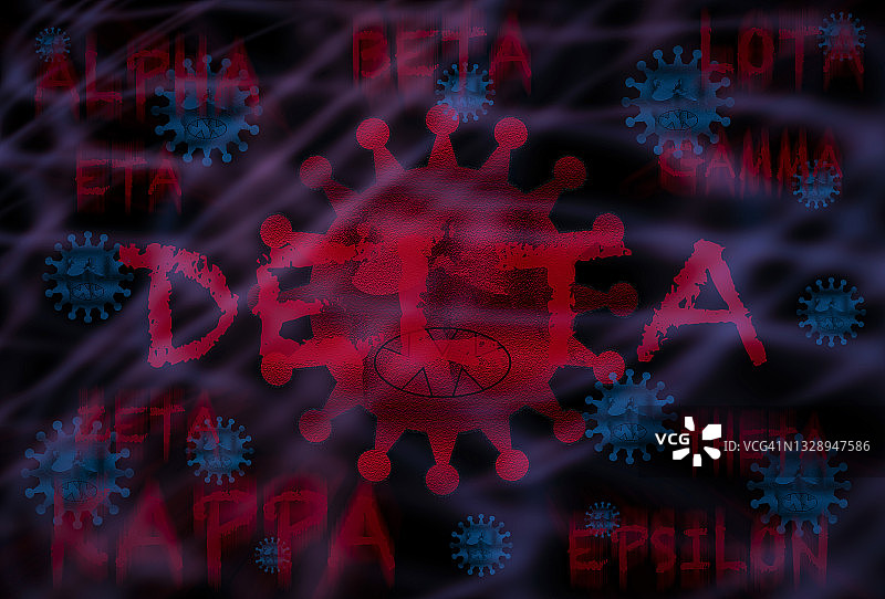 新冠病毒变异医学插画图片素材