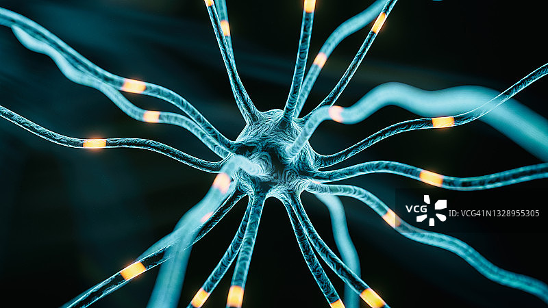 神经元突触全息图图片素材