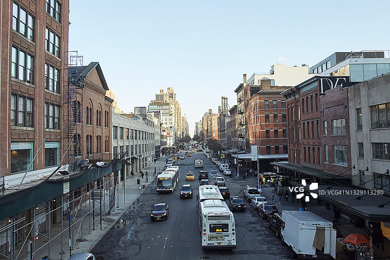 纽约市的城市街道远景图片素材