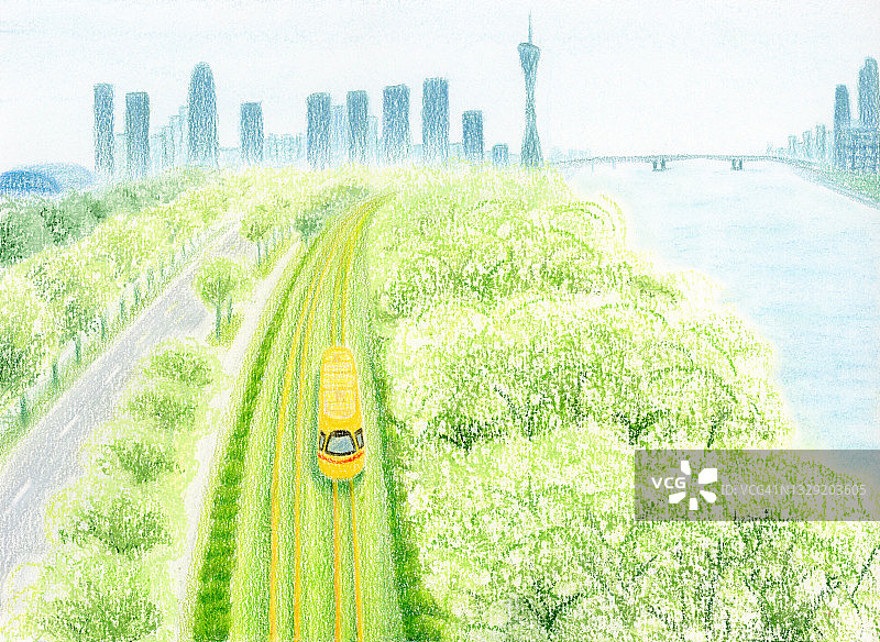 广州的年轻有轨电车图片素材