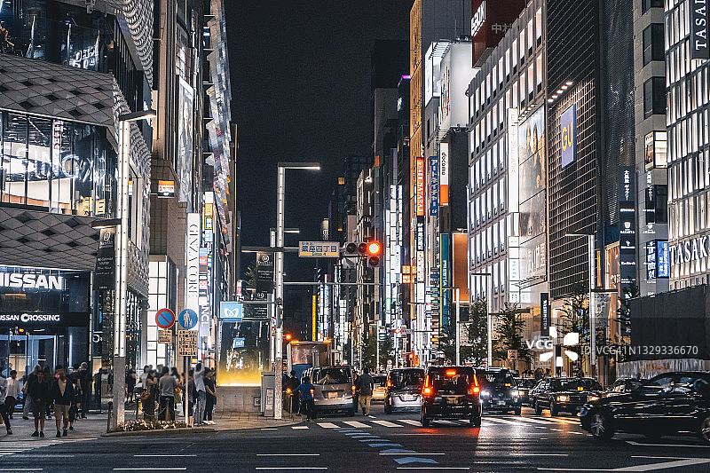 东京银座夜景图片素材