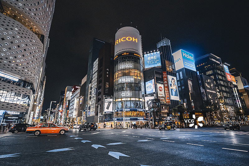 东京银座夜景图片素材