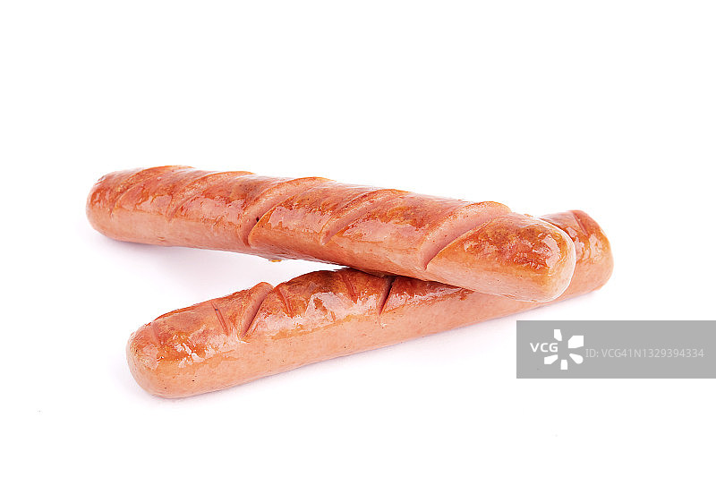 白色背景上的烤香肠图片素材