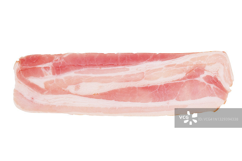 白色背景上的培根切片图片素材