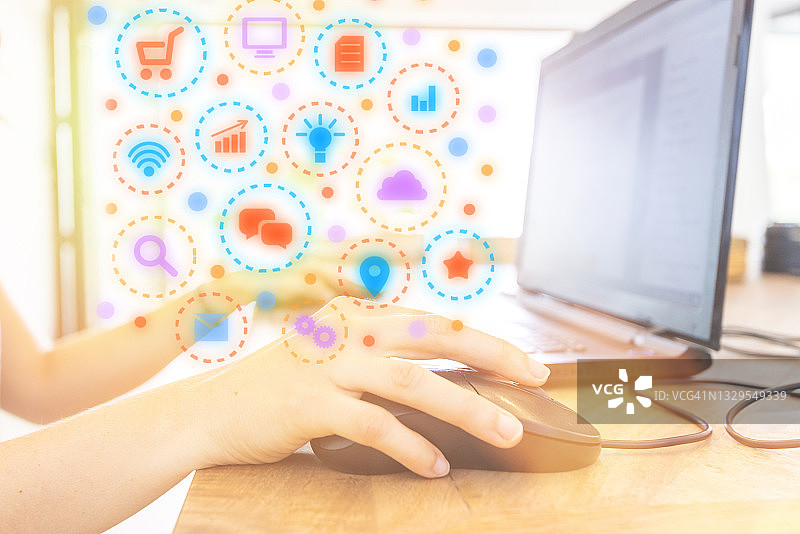 笔记本电脑和图标图片素材