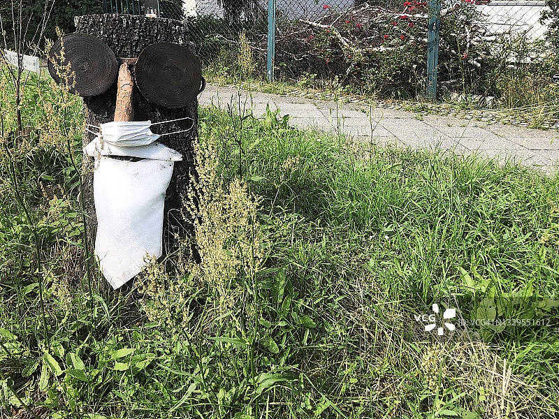 带装饰的树桩人脸图片素材