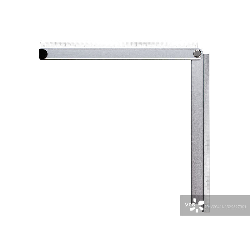 白色背景上的直角折叠尺图片素材